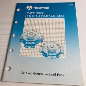 Rockwell Heavy Duty 14 & 15-1/2 Clutches Manual 1989 - Picture 1 of 9