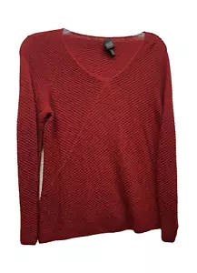 Eileen Fisher Damen Petite Medium rot V-Ausschnitt Wollpullover (D6) - Bild 1 von 4