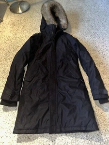 TNA ArItzia ASPEN Parka Women’s winter Sz Med. Black Faux Fur Lined Coat Jacket - Picture 1 of 3