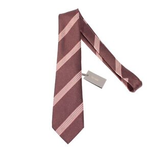 Tom Ford NWT Neck Tie in Dusty Pinks/Black/White Stripes 100% Silk Made in Italy