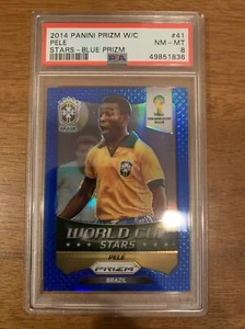 2014 Panini Prizm World Cup Pele World Cup Stars Blue Prizm /199 PSA 8 - Picture 1 of 2