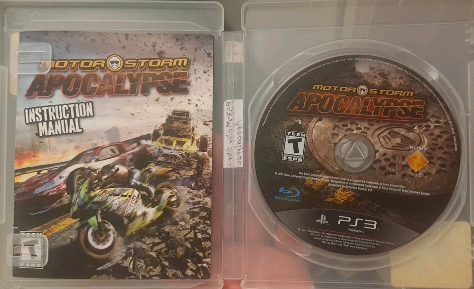 MotorStorm Apocalypse (Sony PlayStation 3 PS3, 2011) solo disco y manual Foto 1 de 1
