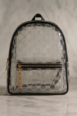 Mochila transparente Bebe Caitlin negra transparente - Ba de viaje transparente aprobada por estadio Foto 1 de 4
