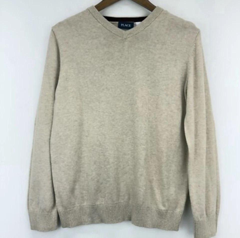 Детский место размер 14 (XL) мальчиков желтовато-коричневый длинным рукавом v-образным вырезом свитер с Ярлыками - Изображение 1 из 4