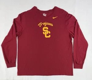 USC Trojans Nike Maglia Manica Lunga Marrone Uomo 2XL Vestibilità Atletica - Foto 1 di 8