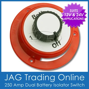 12V~24V 250A DUAL BATTERY ISOLATOR SELECTOR KILL SWITCH - BOAT/4X4/CARAVAN/TRUCK - Picture 1 of 4