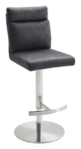 Barhocker Hocker Barstuhl höhenverstellbar Stoff grau - Bild 1 von 1