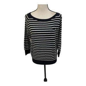 J brand womens striped medium cotton cashmere blend. Sweater. Round neckline - Picture 1 of 10