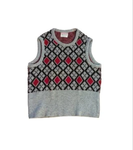 Vintage Preppy Sweater Vest Size Medium Wool Blend Pullover USA McGregor Shetlon - Picture 1 of 6