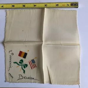 Vintage Souvenir aus Belgien Leinen Taschentuch - Bild 1 von 2