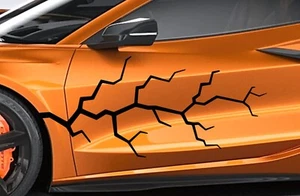 "NUEVO - Calcomanía Lightning Bolt 21"" x 48"" vinilo RAYAS CARRERAS (Se adapta al Corvette C8) - Imagen 1 de 24