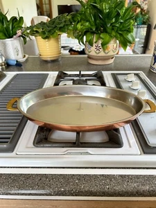 VERY CLEAN Spring Culinox Copper Stainless Oval Pan Gratin 15-1/2x8 Fish Skillet - Picture 1 of 8