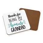 Thanks For Being My Bonus Grandad Coaster Drinks Mat Step Fathers Day Awesome