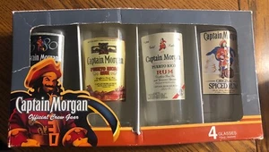 Captain Morgan Official Crew Gear Set Of 4 Glasses 15 Ounce Bar Wear - Picture 1 of 4
