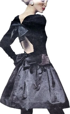 1980s Formal Dress Drop Waist Bows Designer Givenchy Vogue 2806 Sewing Pattern - Image 1 of 4