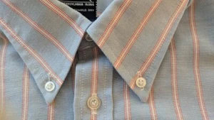 Blair Men's Dress Shirt Striped Button Front L/S Made in USA Men's Size 17 L - Picture 1 of 5