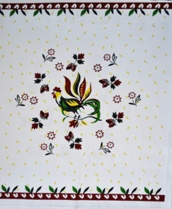 1 panel cotton fabric 22" x 23" canvas duck Colorful Rooster home decor sewing - Picture 1 of 2