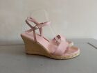 Roland Cartier Nude Pink Rope Wedge Strappy Sandals Casual Holiday UK7 EU40
