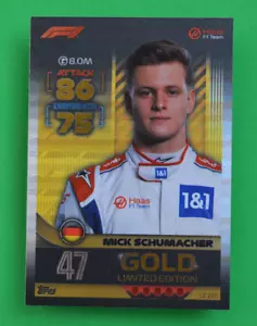 topps Turbo Attax 2022 Formula 1 Limited Edition Gold Mick Schumacher LE22G card - Picture 1 of 2