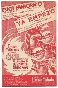 ESTOY ENAMORADO & YA EMPEZO Éditions France Mélodie Rumbas Sambas Boléros 1952 - Bild 1 von 3