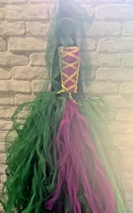 Girls Hocus Pocus Winifred  mesh Dress Halloween Suit Cloak Child  medium witch - Picture 1 of 9