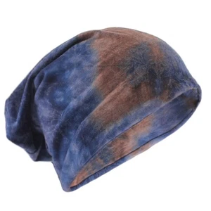 Mütze Beanie Batik braun blau NEU - Bild 1 von 1