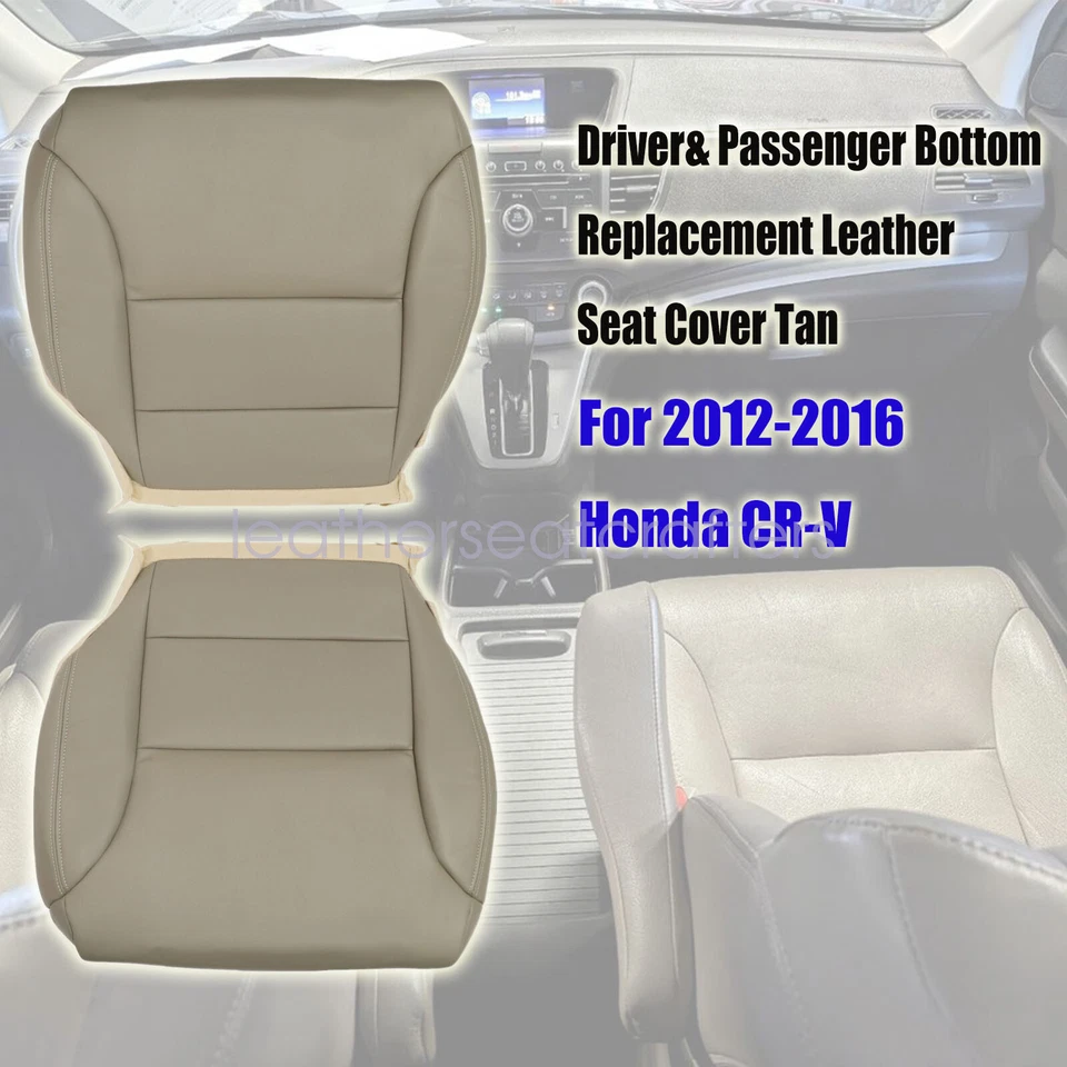 Front Side Bottom Tan Leather Seat Cover For 2012 2013 2014 2015 2016 Honda CR-V Foto 1 de 4