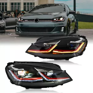For 2013-2018 VW Golf 7 MK7 LED Headlights W/Dynamic Indicator ,Full LED Lamps - Picture 1 of 18