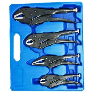 4PC Black Locking Pliers Set 5" 6" 7" & 10" - Mole Vice Clamp Grips Heavy Duty - Picture 1 of 8