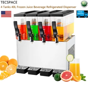Ginkman Commercial 4 Tanks 40L Frozen Juice Beverage Refrigerated Dispenser - Picture 1 of 12