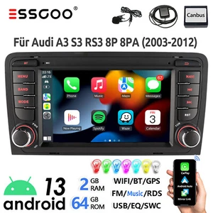Für Audi A3 S3 RS3 8P 8V Carplay 64G Android 13 Autoradio GPS WIFI RDS BT EQ USB - Bild 1 von 15