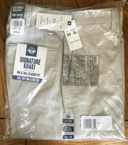Dockers Herren Big&Tall klassische Passform Sig Khaki Lux Baumwolle Stretch Hose, Cloud, 34X38 - Bild 1 von 12