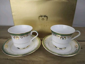 Rare Haengnam 4 Pc Korean Bone China Coffee Gold Trim Tea Set Lee Myung-bak Gift - Picture 1 of 17