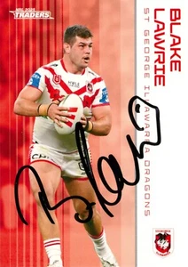 Signed 2025 St George Illawarra Dragons NRL TLA Traders Card - Blake Lawrie - Bild 1 von 3