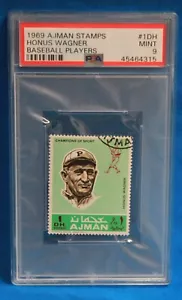 1969 AJMAN STAMPS # 1DH Honus Wagner PSA 9 MINT # 45464315 BASEBALL PLAYERS - Picture 1 of 2