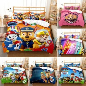 PAW Patrol Bedding Set 2/3 PCS Quilt Duvet Cover Dorm Single Double King Gifts - Picture 1 of 27
