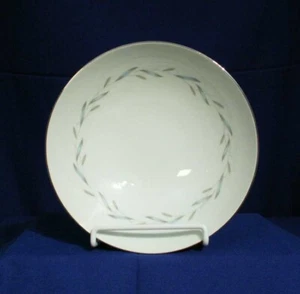 Narumi Faye Vegetable Bowl 5164 Round Blue Gray Leaves Garland Platinum Japan - Picture 1 of 6