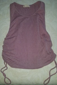 Ethereal Damen-Tanktop Cinch seitlich Racerback Größe XS mauve pflaume gestreift neu ohne Etikett - Bild 1 von 7