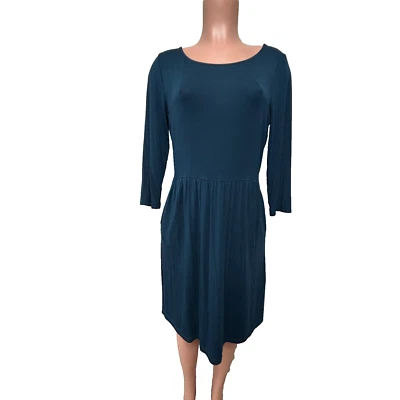 Cynthia Rowley Pullover Long Sleeve Knit Dress Women's Size Medium Teal - Image 1 of 4