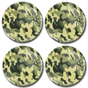 4 adesivi in silicone 3D 50 mm per coprimozzo coprimozzo coprimozzo Camou - Foto 1 di 3