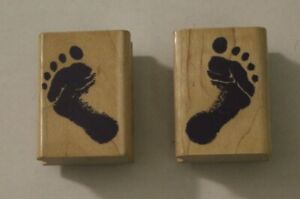 Footprints Foot Feet 2pc Rubber Stamp Inkadinkado 4547-P Cardmaking Scrapbooking