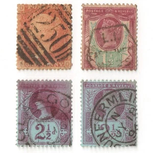 UK GB QV Great Britian Sc 33 P187, 112, 114 x2 used Stamps CV$19 - Picture 1 of 1
