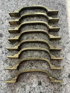 8 Mid Century Modern Schubladen Schrankgriffe 3" Mittelkieler Messing N15594 - Bild 1 von 5