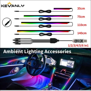 Auto Innenraum Ambientebeleuchtung RGB LED Lichtleiste Acryl USB APP Steuerung - Bild 1 von 20
