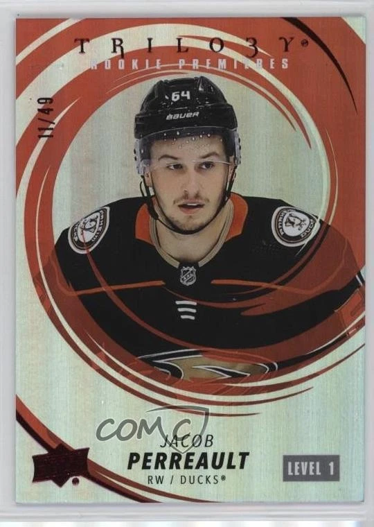 2022 Upper Deck Trilogy Premieres Red /49 Level 3 Jacob Perreault #232 Rookie RC - Image 1 of 2