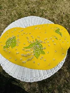 Set 4 tovagliette vinile margherita farfalla gialla vintage retrò floreali anni 60 70 - Foto 1 di 4