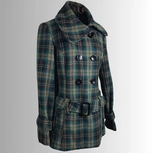 Mantel karo türkis Trenchcoat - Bild 1 von 3