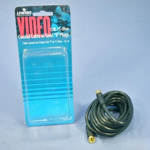 Câble vidéo coaxial Leviton noir 12' avec embouts de prise dorés RG59 C5851-12G-841 - Photo 1/6