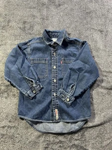 Levi's Red Tab Jeanshemd Jungen 6 blau Druckknöpfe Western Langarm Baumwolle - Bild 1 von 5