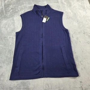 Jos A Bank Vest Mens Medium Blue Herringbone Tailored Fit Reserve Full Zip NEW - Picture 1 of 8